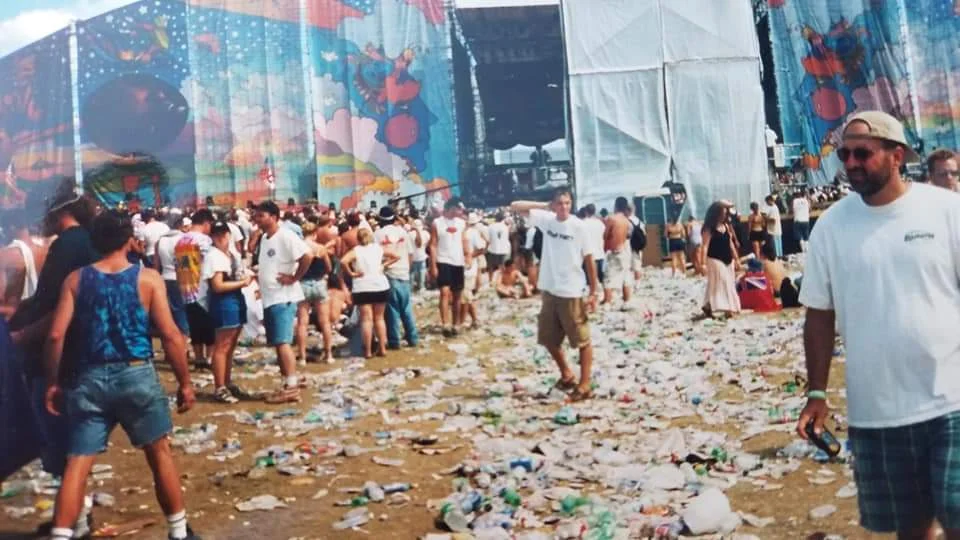Woodstock '99. me posing amongst the tons of litter