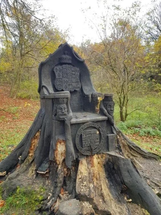 This Tree Stump That Was Carved Into A Throne