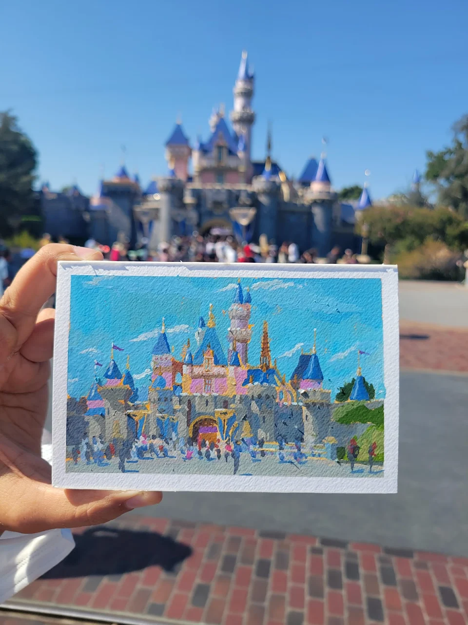 Did a plein air of the Disneyland Castle today.