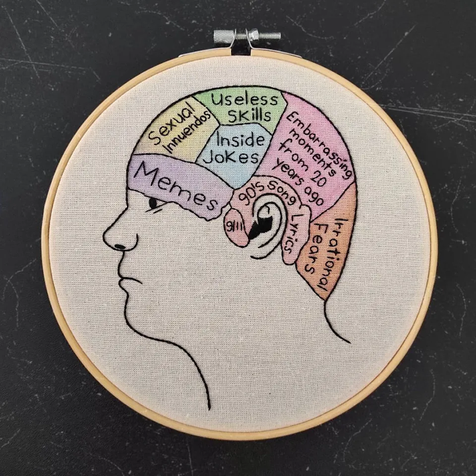 I made this embroidered brain map.