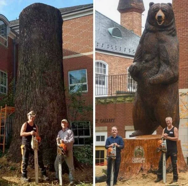 Bear made of wood