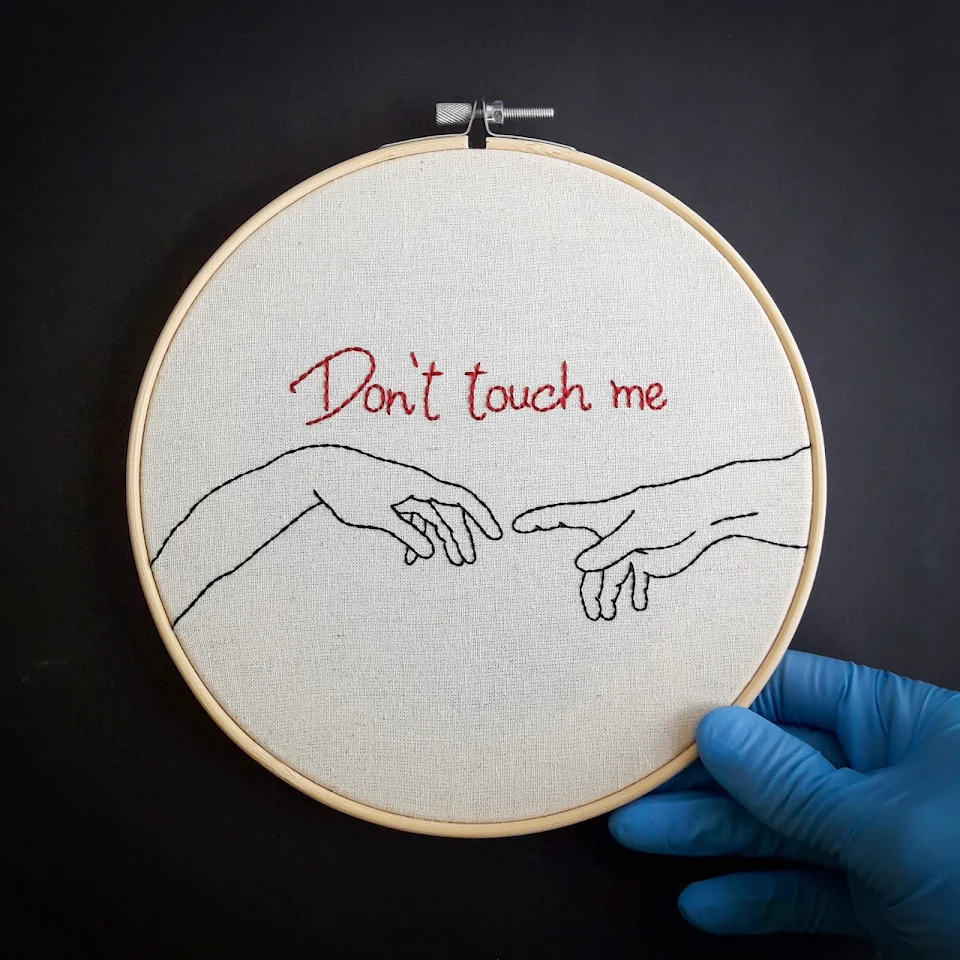 I hand embroidered this piece during the 2020 lockdown.