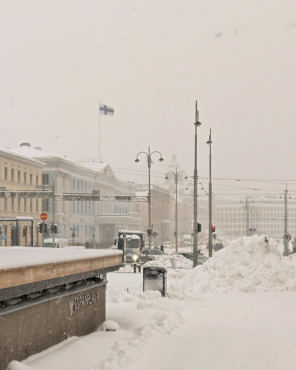 Snowstorm in Helsinki, Finland