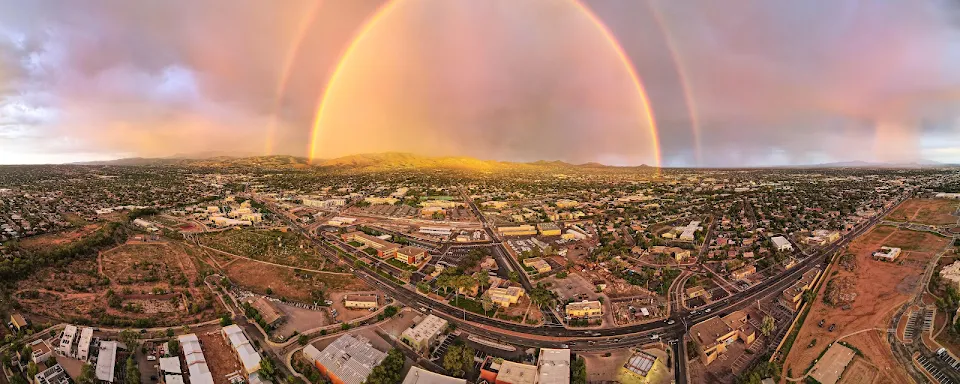 Rainbow over Santa Fe.