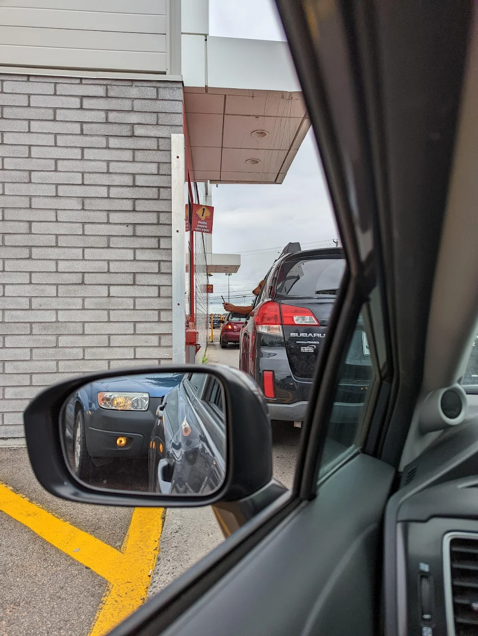 Humanoid doggo spotted paying for its treats in drivethrough.