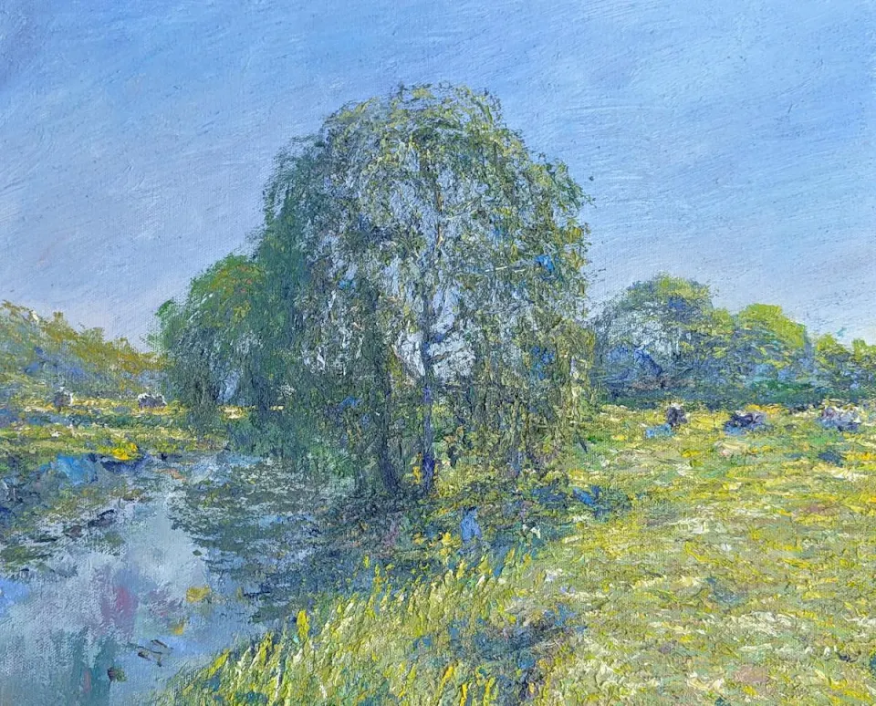 By the River, oil on canvas