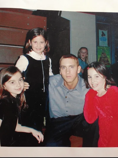 Did K-12 w Eminem’s daughter. Super nice guy, posing w me and friends at the daddy daughter dance